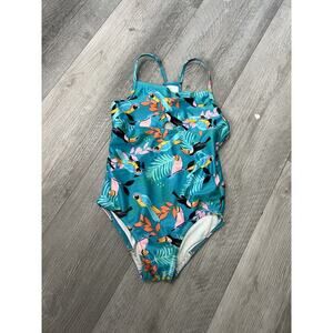 Girls Speedo Swimsuit Swim One Piece Youth Blue Size S Tucan